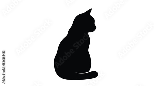 Silhouette of a cat sitting