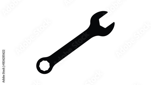 Spanner tool on white background
