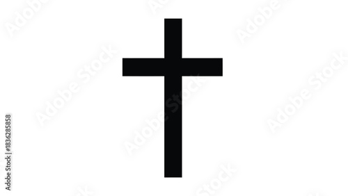 Simple black cross on white background
