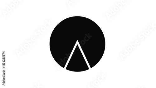 Simple black circle with white triangle inside
