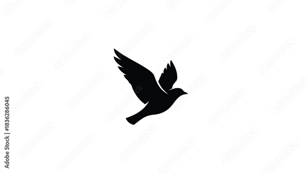 Obraz premium Bird silhouette flying freely in the air