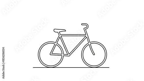 Minimalist bicycle line art for creative designs and transportation themes