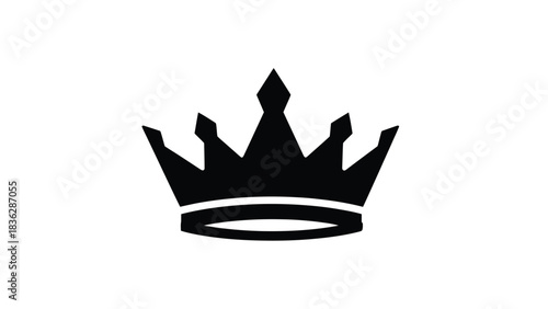Simple black crown icon on white background