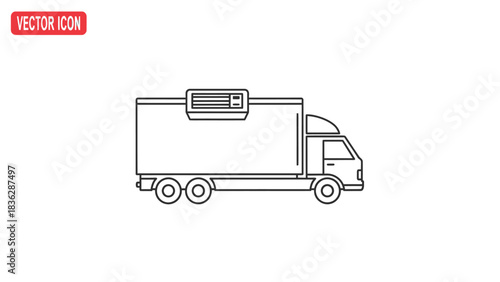 Refrigerated truck illustration for logistics