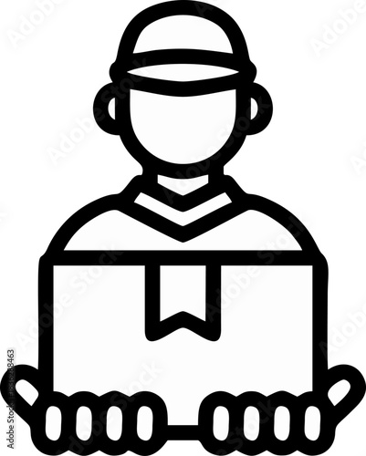 Delivery Man Holding Package