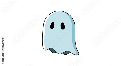 Cartoon ghost character on white background