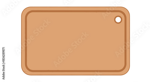 Isolated vector illustration of a wooden cutting board.