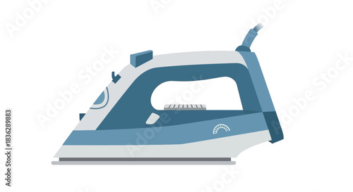 Isolated illustration of a modern electric iron.