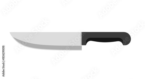 A kitchen knife with a sharp blade for cooking.