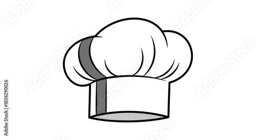 Simple white chef hat illustration, perfect for culinary themes.