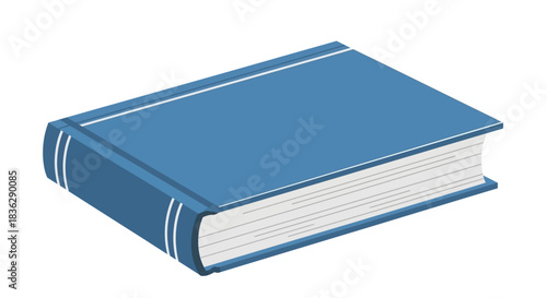 Simple Blue Hardcover Book Illustration