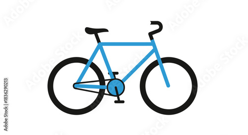 Simple blue bicycle icon with black wheels and saddle.