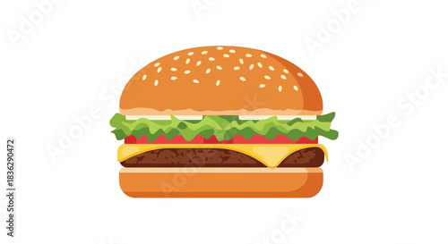 A classic burger with lettuce, tomato, and cheese