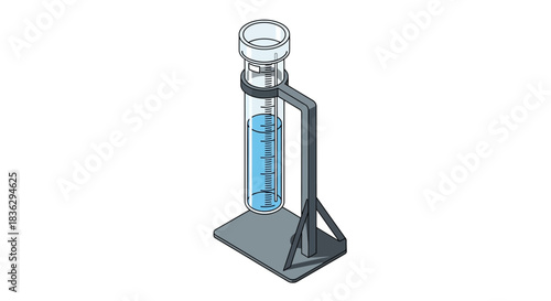 Stylized scientific volumetric glassware illustration for measuring liquid volume with precision