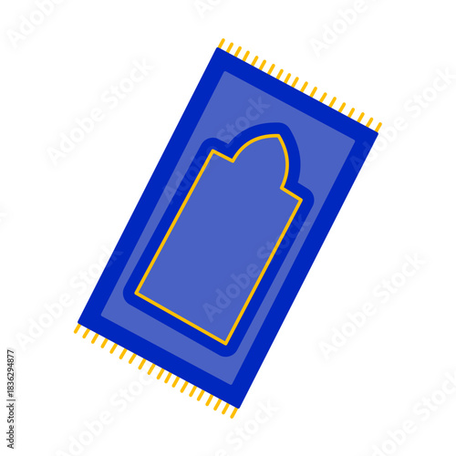 Islamic Prayer Rug Illustration on White