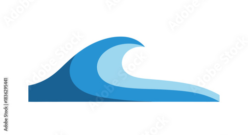 Captivating azure wave design on a crisp white backdrop showcasing fluid motion