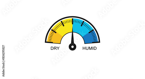 Indicator of moisture levels showcasing humidity measurement with needle in center