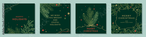 Christmas backgrounds for winter decor. Christmas greeting card. Vector illustration for cover, banner, invitation, poster, mobile app, web ads, social media post