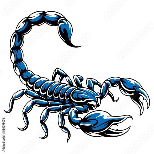 A scorpion with a red background with the letter c on it