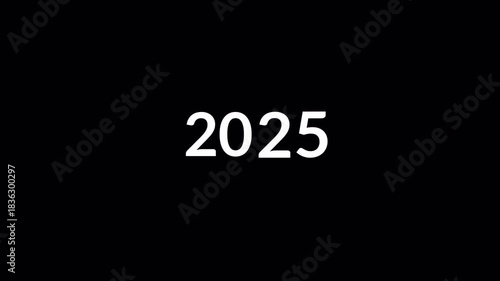 Calendar animation of years from 2020 to 2030 on transparent background, Year animation with alpha channel in 4k.