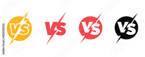 Vs Battle Logo Vector Icon with V S letters in a dynamic black pictogram, pop art yellow and red stamp effects, perfect for fight games, duel challenges, and gaming illustrations
