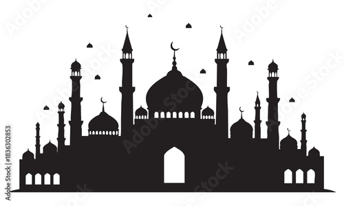 silhouette of mosque