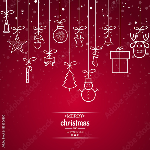 Christmas elements vector background design 05