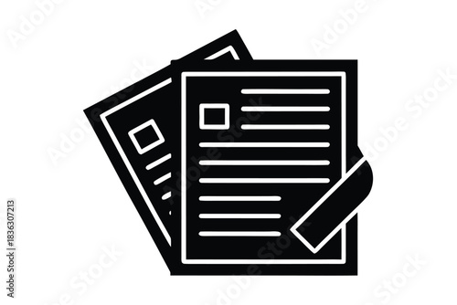 tax document vector icon silhouette illustration
