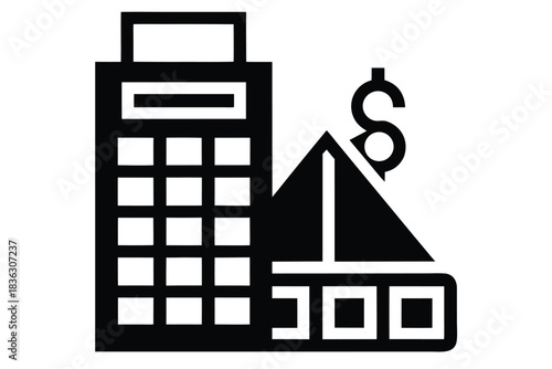 roi calculation vector icon silhouette