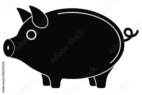 piggy bank vector icon silhouette illustration