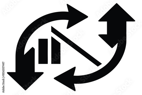 exchange rate arrows vector icon silhouette illust