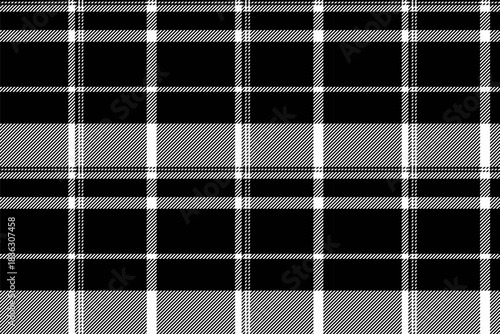 Dogtooth pattern background tartan, duvet cover seamless textile fabric. Thin vector texture plaid check in black and white colors.