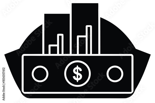 cash flow statement vector icon silhouette
