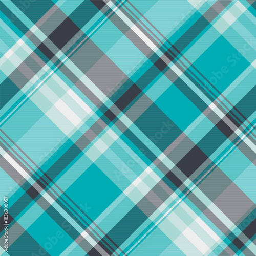 Small pattern texture vector, christmas fabric tartan textile. Machinery seamless background plaid check in cyan and light colors.