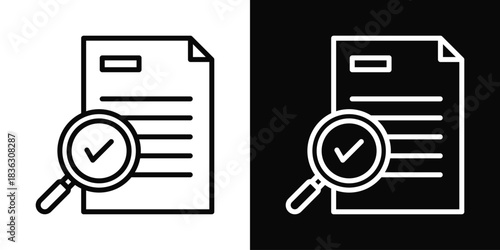 Auditing Icon Set White Black Background Style