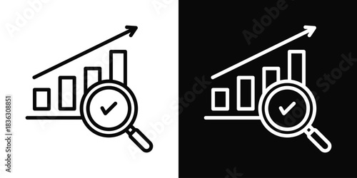 Evaluation Icon Set White Black Background Style