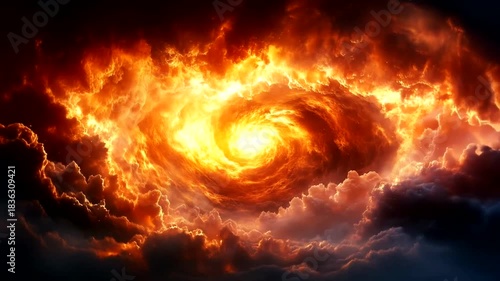 Fiery Vortex - A Swirling Inferno of Light and Energy.