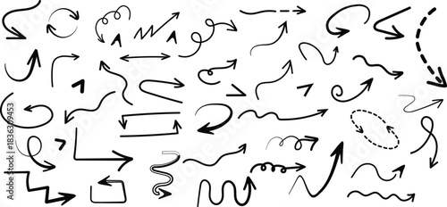 Arrow crayon pastel pencil chalk color line stroke. Sketch chalk pastel color pencil texture line kid fun arrow icon. Hand drawn grunge crayon pencil brush direction elements. Vector illustration