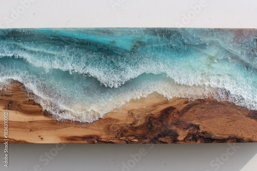 sea and wooden element, wall design