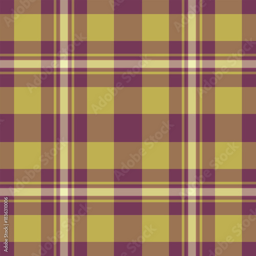 Craft texture check textile, teenage seamless tartan background. Living room fabric pattern vector plaid in orange and pink colors.