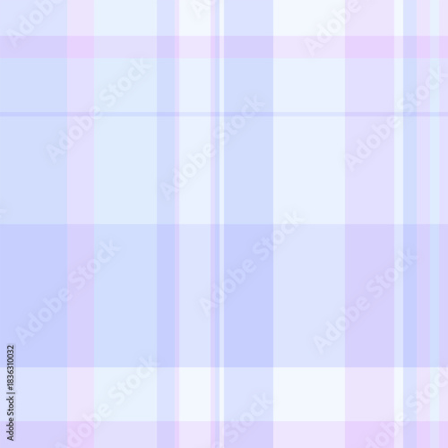 Funky plaid vector texture, self textile fabric pattern. Neutral seamless background tartan check in light and lilac colors.