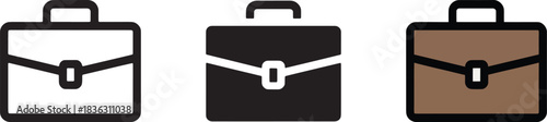 Briefcase vector icon business suitcase luggage bag simple professional travel accessory