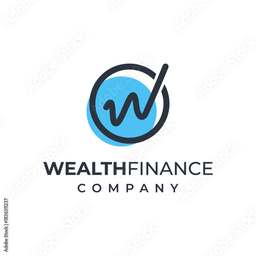 Vector logo of letter W in a circle