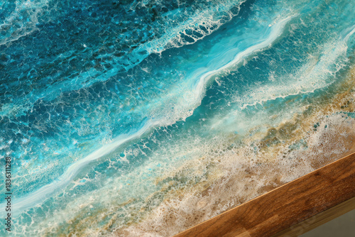 sea and wooden element, wall design