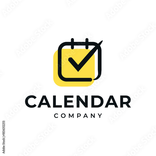 Vector based logo of a calendar with a checklist.