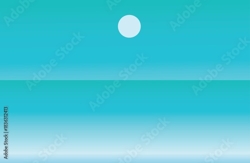 Vector illustration of a tranquil sea, vintage style background image.
