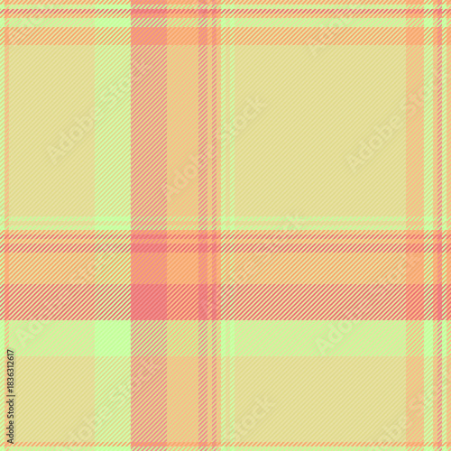 Post tartan textile vector, teen background texture fabric. Seventies pattern seamless check plaid in yellow and light colors.