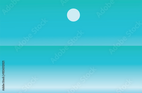 Vector illustration of a tranquil sea, vintage style background image.