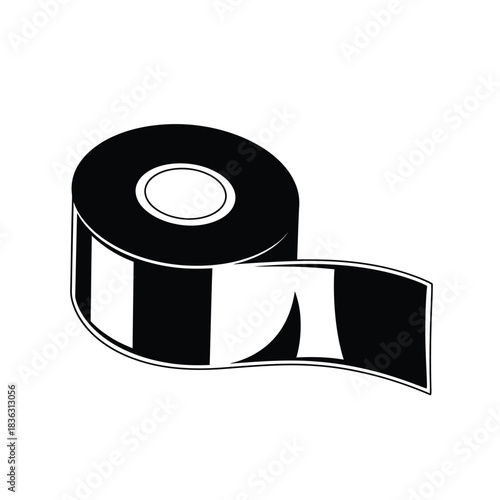Roll Of Black Tape Silhouette tape, roll, adhesive, sticky, binding, sealing, repair