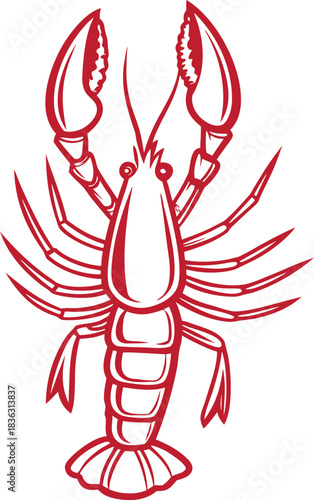 vector crayfish vector illustration
